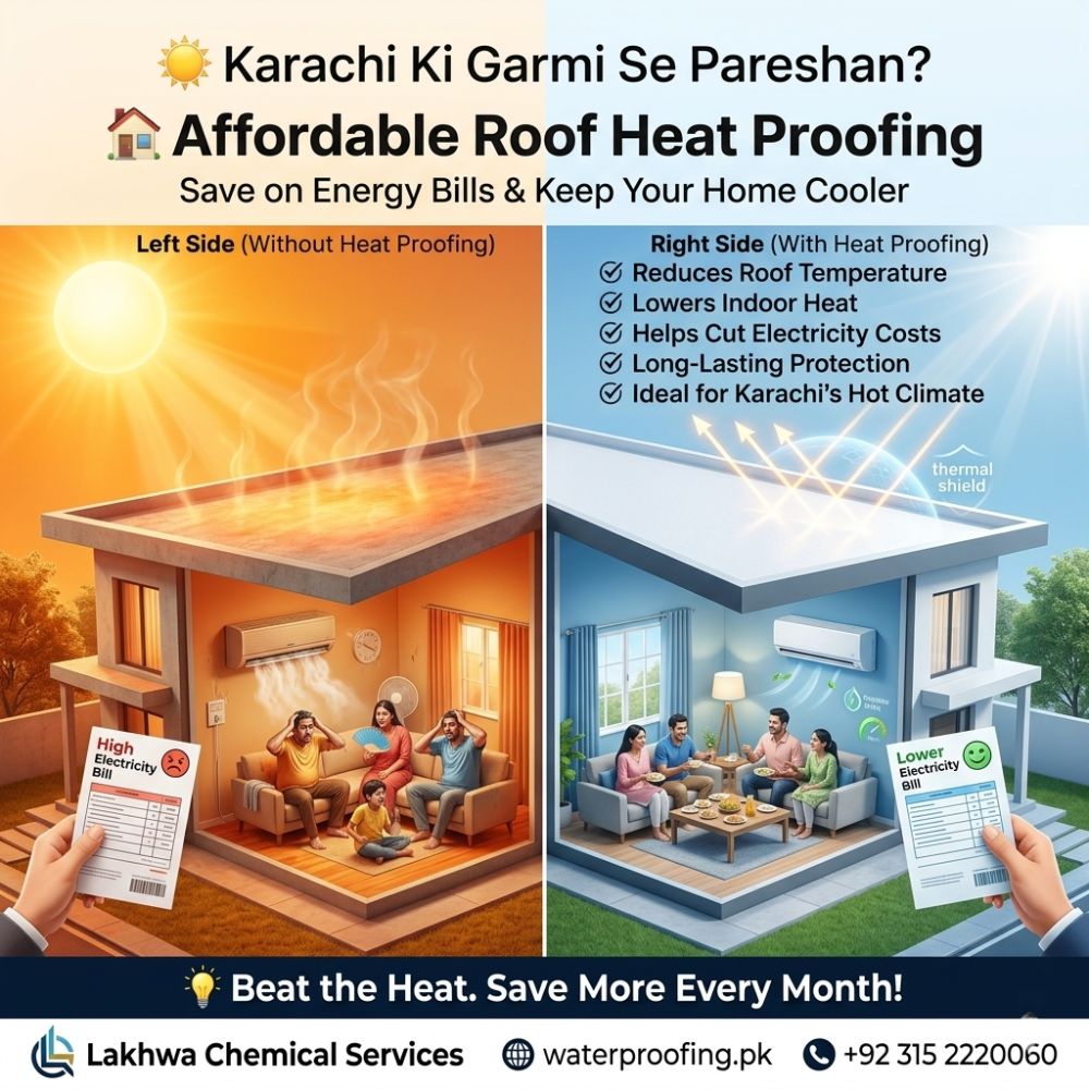 Affordable Roof Heat Proofing in Karachi – Save on Energy Bills roof heatproofing